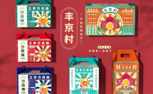浓烈传统色彩和排版的水果特产礼盒包装-樱美包装