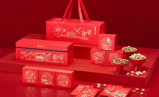 新潮个性的中国红典雅美的创意新年文创礼盒-樱美包装