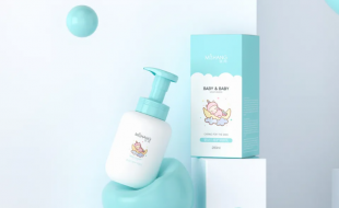 清新风格的婴幼儿护肤产品包装盒设计-樱美包装