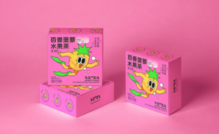 年轻态的拟人化IP形象的果茶包装盒设计-樱美包装