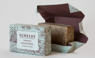 木刻版画印刷而成的纯天然手工香皂产品包装盒设计-樱美包装