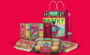 复古国潮风的高饱和度点心食品包装盒-樱美包装