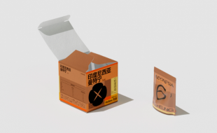 以色块+图形为表现形式的咖啡产品包装盒设计-樱美包装