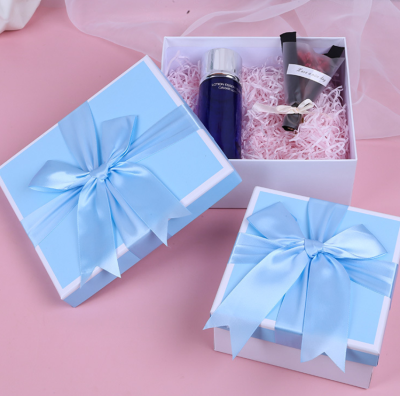 高档粉蓝系丝巾包装盒
