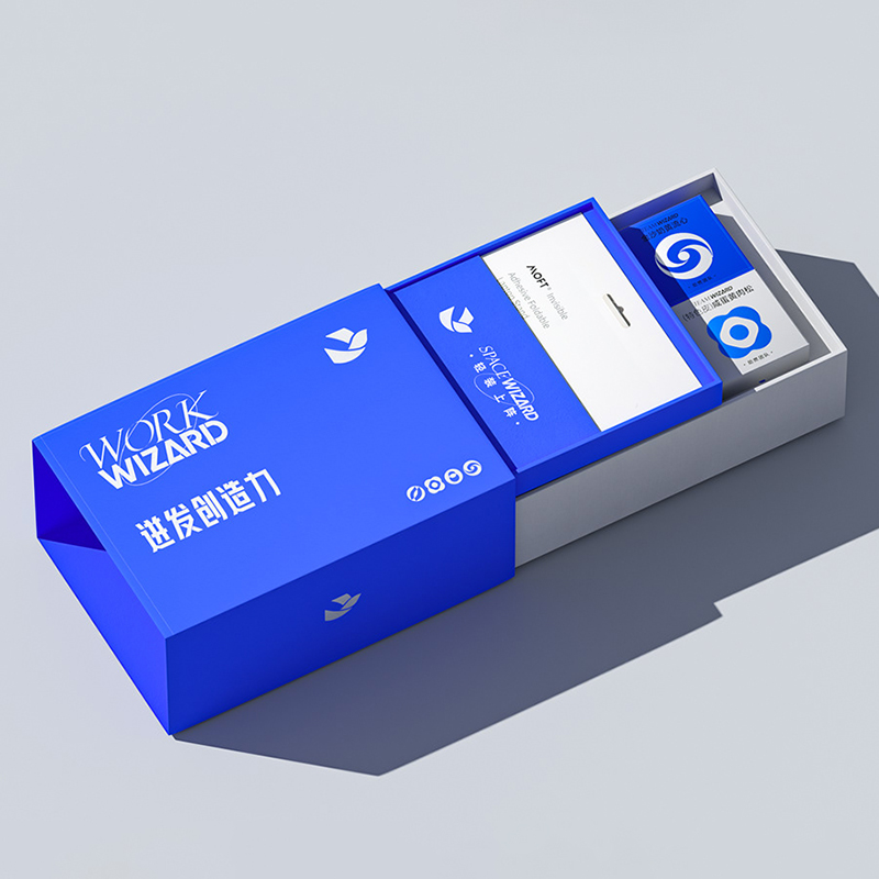 鲜明蓝白色月饼包装盒